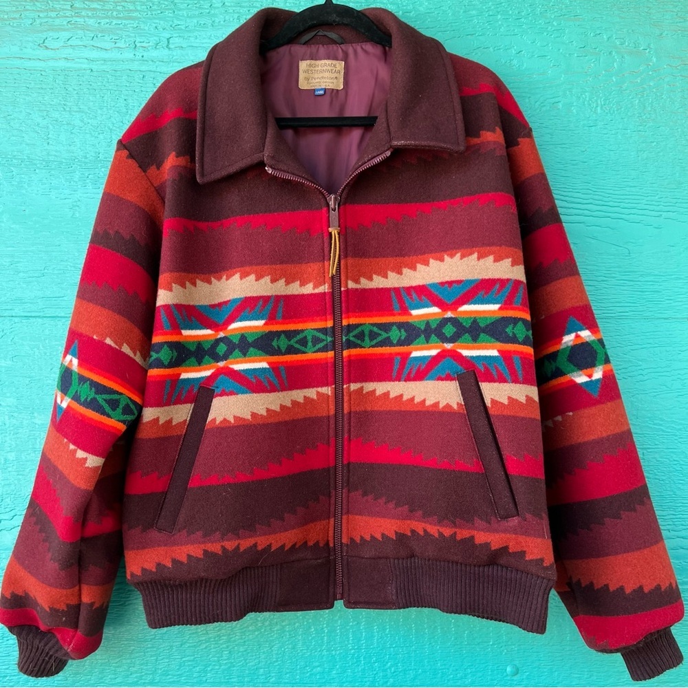 Pendelton Vintage Jacket in Burgundy and Red